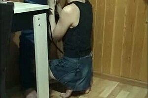 While guests walked, I gave a great blowjob on the balcony to a big cock