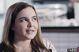 Huge tits milf maid cleans for couple