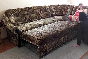 Blonde milf masturbates wet pussy with clone twin sister