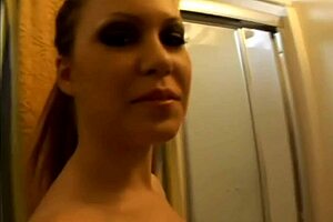 blonde babe in lingerie poses deeply in missionary position