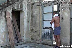 eveline dellai, wanna see me wank this bound guy outdoors?