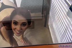 Casting interview with teen sucking banana