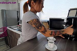 My girl prepares hot breakfast every morning!