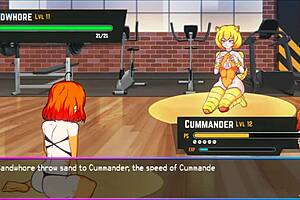Hentai game where asian beauty trains and fucks in gym themed game