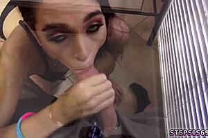 Casting interview with teen sucking banana