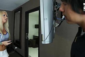 Mexican big tits blonde slut gives handjob and blowjob for cumshot