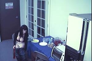 Solo play with food fetish of voluptuous amateur