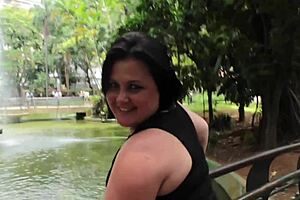 Curvy BBW Mica Meets Two Hung Guys on Her Trip