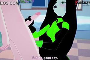 Kim Possible's sexy spy adventures: Shego's tit and mouth action