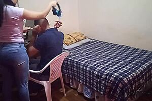 latina gamer girl punished with hardcore fucking, almost caught in mexican home