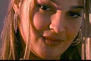 Brunette gives blowjob and face fucking