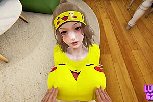 Caught Soft Elastic Pikachu in Wild Hentai Cosplay Action