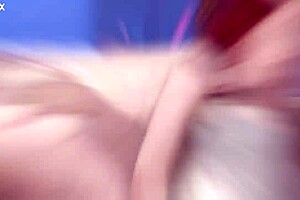 Black couple and a wet redhead, double team action