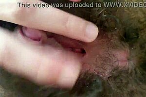 Fingering My Hairy Slutty Hole Close-Up