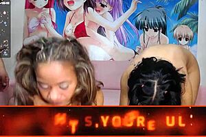 two swinger girls swap boyfriends for deep throat contest