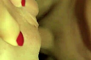 We fuck on the dining table in different positions, I lick her pussy, cum drips from her cunt