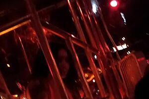 Retro Frankie in hot stockings strips and gets spied on