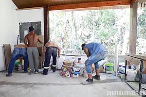 Hotel Workers Fuck In Orgy.