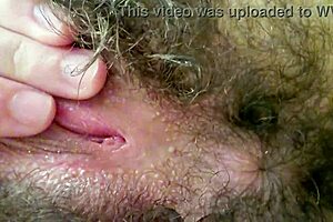 Fingering My Hairy Slutty Hole Close-Up