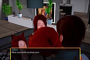 Teen redheads participate in amateur family in cartoonish orientated gameplay