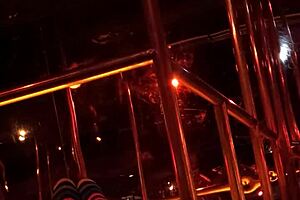 Retro Frankie in hot stockings strips and gets spied on