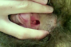 Fingering My Hairy Slutty Hole Close-Up
