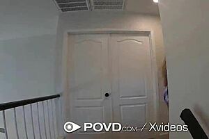 Blonde Babe Sneaks Boyfriend In For Intense POV Doggystyle Fuck With Her Small Tits Bouncing