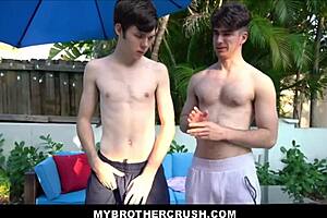 twink boy stepbrother dakota lovell interacts with stepbrother in garage