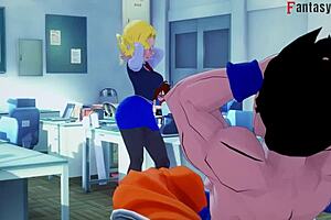 Hentai scenes featuring two Androids 18 and 21… and big boobs