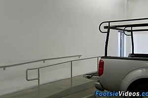 worship this skank's feet in heels for a hot footjob!