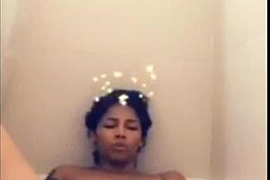 mulata paola masturbates in the bathtub and cums hard