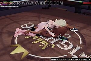 Dela and Bree engage in rough wrestling sex with fingering and oral.