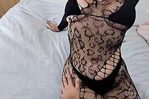 In this pov, a cute brunette teen bounces natural tits during missionary