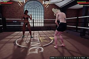 Dela and Bree engage in rough wrestling sex with fingering and oral.