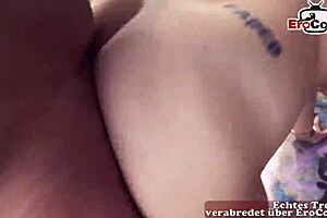 German meaty redheaded teen picked up to fuck in the real street