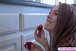 teen redhead getting fucked by friend's stepbro - is that deepthroat real??