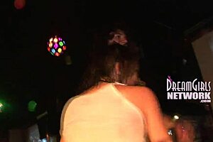 Girls flash tits in wet t-shirt contest game