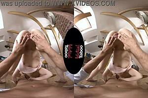 Virtual taboo: split on his cock