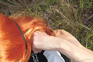 Kitty asks, Like watching me suck and bang outdoors?