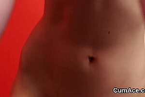 Unusual peach endures blowbang with cumshot on her face. She swallows all the jizz in pov view.