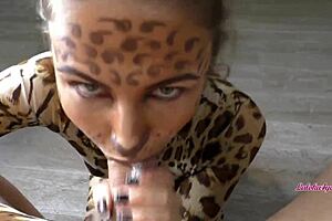 Cute girl eagerly sucks husband’s massive cock