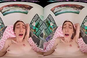 vrallure brunette with small tits gets wet in pov voyeur reality