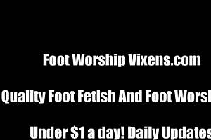 Bella Sucking Busty Blonde Macy's Feet in Fetish Scene