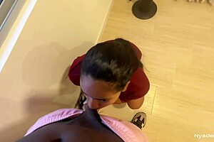 in a hidden spot, the amateur teen couple engages in deepthroat blowjob and oral pleasure