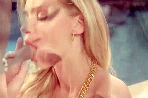 Intimate blowjob session in bed