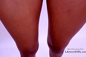 A brunette becomes a sensual lady during the massage scene