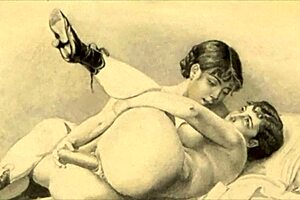 Erotic Illustration of female characters in comic and anime art the traditional way