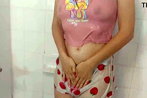 Teen Stepsister Showers With Perfect Ass And Hairless Pussy