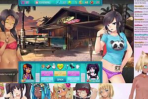 I, Lewdneko, play Huniepop 2 double date part 8 with big tits