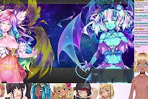 I, Lewdneko, play Huniepop 2 double date part 8 with big tits